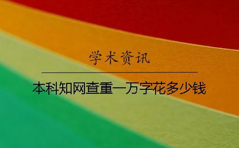 本科學術查重一萬字花多少錢