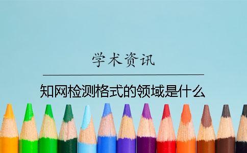 知網檢測格式的領域是什么？