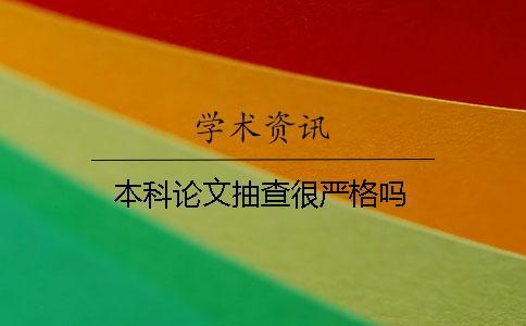 本科論文抽查很嚴(yán)格嗎